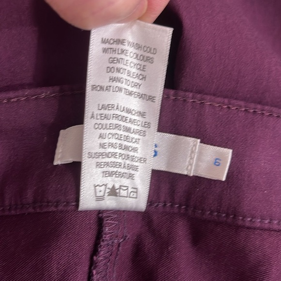 Ricki's Stretch Retro Skinny Pants Plum Purple Elastic Waistband Size 6 - Picture 8 of 10